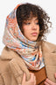 Hermès Orange/Blue Printed Silk 'Eleftheria' 140cm Square Scarf