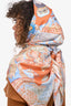Hermès Orange/Blue Printed Silk 'Eleftheria' 140cm Square Scarf