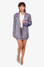 SLA The Label Purple Iridescent Blazer + Mini Skirt Set Size XS