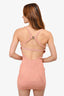 Retrofete Peach Shimmer Ribbed Mini Dress Size XS