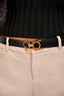 Salvatore Ferragamo Black/Pink Reversible Leather Belt