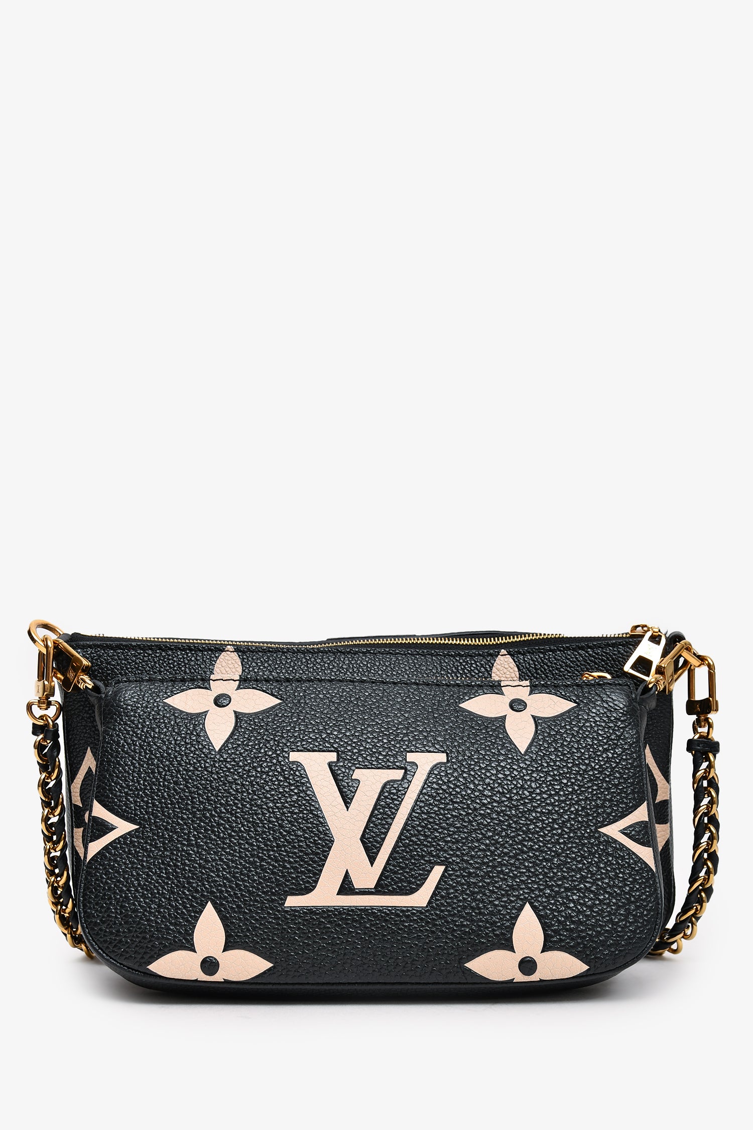 バッグ LOUIS VUITTON Louis Vuitton Black Leather Empreinte Monogram Giant Multi