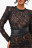 Nadine Merabl Black Sequin 'Bella' Flared Jumpsuit with Belt Size S