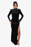 House of CB Black Velvet Turtleneck Maxi Dress Size S