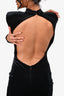 House of CB Black Velvet Turtleneck Maxi Dress Size S