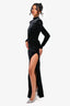 House of CB Black Velvet Turtleneck Maxi Dress Size S