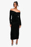 All Saints Black Velvet Off the Shoulder 'Delta' Dress Size 6 US