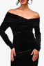 All Saints Black Velvet Off the Shoulder 'Delta' Dress Size 6 US