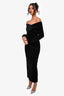 All Saints Black Velvet Off the Shoulder 'Delta' Dress Size 6 US
