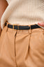 Saint Laurent Black Leather Logo Thin Belt Size 70