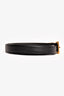 Saint Laurent Black Leather Logo Thin Belt Size 70