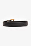 Saint Laurent Black Leather Logo Thin Belt Size 70