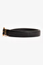 Saint Laurent Black Leather Logo Thin Belt Size 70