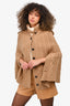Burberry London Beige Wool Cable Knit Poncho