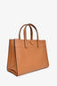 Prada Tan Saffiano Leather Double Zip Top Handle Bag with Strap