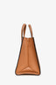 Prada Tan Saffiano Leather Double Zip Top Handle Bag with Strap