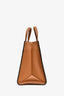 Prada Tan Saffiano Leather Double Zip Top Handle Bag with Strap