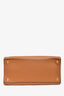 Prada Tan Saffiano Leather Double Zip Top Handle Bag with Strap