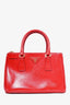 Prada Red Saffiano Patent Leather Small Lux Double Zip (As Is)