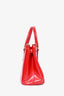 Prada Red Saffiano Patent Leather Small Lux Double Zip (As Is)