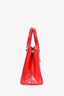 Prada Red Saffiano Patent Leather Small Lux Double Zip (As Is)