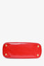 Prada Red Saffiano Patent Leather Small Lux Double Zip (As Is)