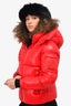 Moncler Red Down 'Ecrins Giubbotto' Hooded Jacket Size 12Y Kids