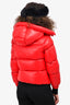 Moncler Red Down 'Ecrins Giubbotto' Hooded Jacket Size 12Y Kids
