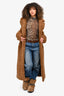 A.L.C. Brown Shearling Wrap Coat Size L