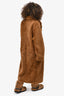 A.L.C. Brown Shearling Wrap Coat Size L