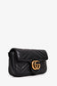 Gucci Black Leather Chevron Quilted GG Marmont Super Mini Bag
