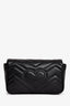 Gucci Black Leather Chevron Quilted GG Marmont Super Mini Bag