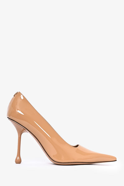 Jimmy Choo Beige Patent Leather 'Ixia 95' Pumps Size 39
