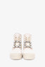 Roger Vivier Beige Canvas/Rubber 'Viv Desert' Boots Size 37.5