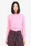 T By Alexander Wang Pink Fluffy Long-Sleeve Sweater Size X-Small