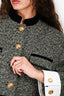 Gucci Black Herringbone Tweed Cropped Jacket Size 42