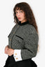 Gucci Black Herringbone Tweed Cropped Jacket Size 42