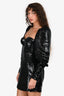 House of CB Black Sequin Bustier Puff Sleeve Mini Dress Size S