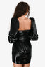 House of CB Black Sequin Bustier Puff Sleeve Mini Dress Size S