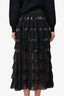 Maje Black Tulle/Sequin Tiered Maxi Skirt Size 38