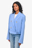 Helmut Lang Blue Cropped Belted Blazer Size 8