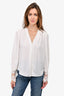 L'agence White Lace Cuffed Button Down Shirt Size M