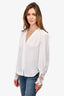 L'agence White Lace Cuffed Button Down Shirt Size M