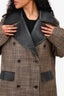 Nanushka Beige/Black Herringbone Double Breasted Coat Size S