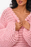 MUMS Pink Cable Knit Chunky Sweater O/S