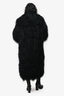 Twenty Fall Black Fur Silk 'Romy' Long Mongolian Coat Size L