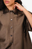 Sandro Brown Satin Button Down Size 1 + Front Pocket Skirt Size 38