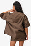 Sandro Brown Satin Button Down Size 1 + Front Pocket Skirt Size 38