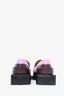 Ganni Burgundy/Fuchsia Leather Crystal Embellished Chunky Loafers Size 38