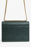 Saint Laurent Green Python-Effect Embossed Medium Sunset Shoulder Bag